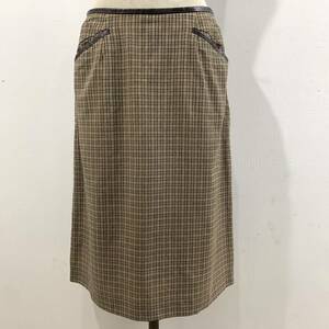 70s VINTAGE DAKS LONDON 1976年製 デザインスカート 総柄スカート 日本製 チェック柄 ダックスロンドン【レターパックライト郵送可】E