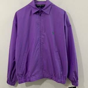  new goods unused tag attaching RALPH LAUREN swing top embroidery Logo Zip up purple Ralph Lauren Tokyo style [ letter pack post service plus mailing possible ]E