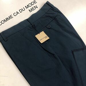 ★新品　最適！COMME CA DUMODE NEN （コムサデモードメン）サイズ2（76）綿100% 日本製　ストレートロング　若干薄手　ネイビー