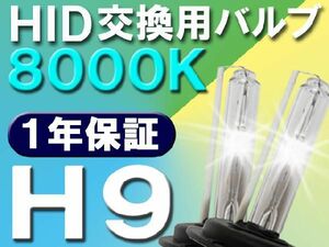 HID交換用バルブ/H9/8000K/2個セット/25W-35W-55W対応/12V/互換品