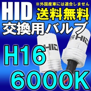 HID交換用バルブ バーナー / H16/6000K / 2個セット / (25W/35W/55W) / 12V / 互換品