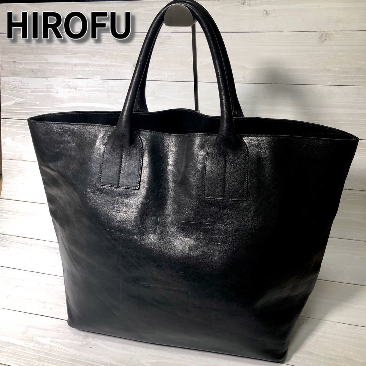 5AA23 HIROFU ヒロフ レザー ハンドバッグ 黒色 | bjland.ws