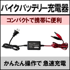 コンパクト バイク用 バッテリー充電器【DC13.8V】【1A】