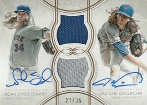 2018 TOPPS DEFINITIVE Jacob deGrom/Noah Syndergaard DUAL JERSEY AUTO #/35