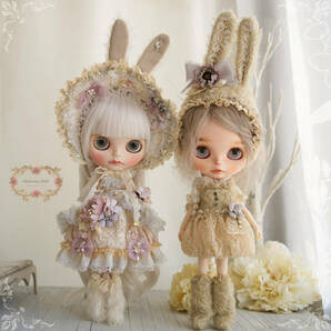 ◆箱庭少女◆ Blythe ブライスアウトフィット ドレスと布花アクセサリー -Easter-の画像1
