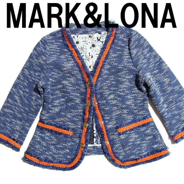 MARK&LONA マーク&ロナ ラメ ツイード ジャケット レディース ゴルフウェア S