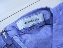 Ordinary fits コットンリネン 半袖 サイズ0 ワンピース ブルー レディース オーディナリーフィッツ 2-0607S 196117_画像3