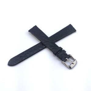 14mm 腕時計 アリゲーターレザー ワニ革ベルト ブラック 黒色 薄型 汎用