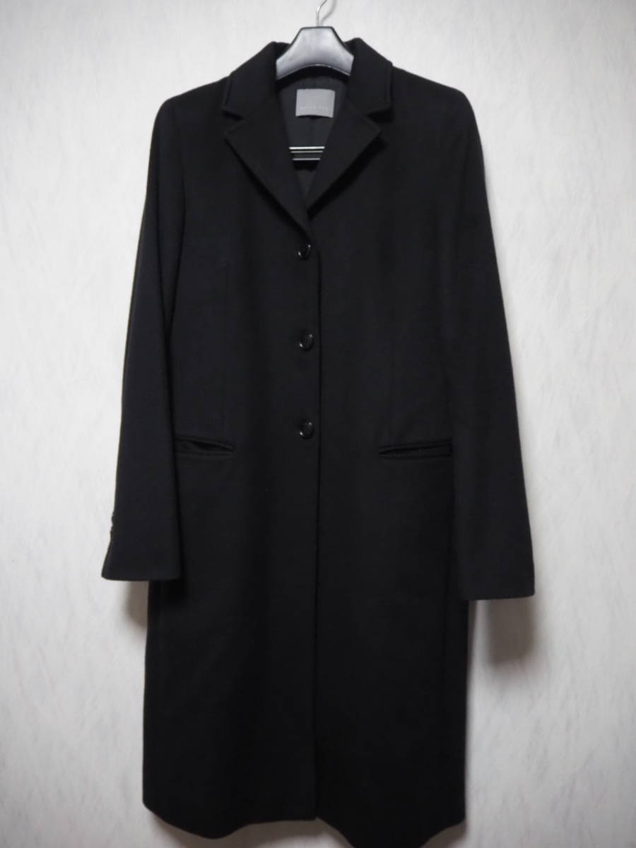 theory luxe ノーカラー スプリングロングコート サイズ38 ブラック