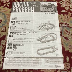 JRAレーシングプログラム2023.3.12(日)フィリーズレビュー(GⅡ)、金鯱賞(GⅡ)、アネモネステークス(L)