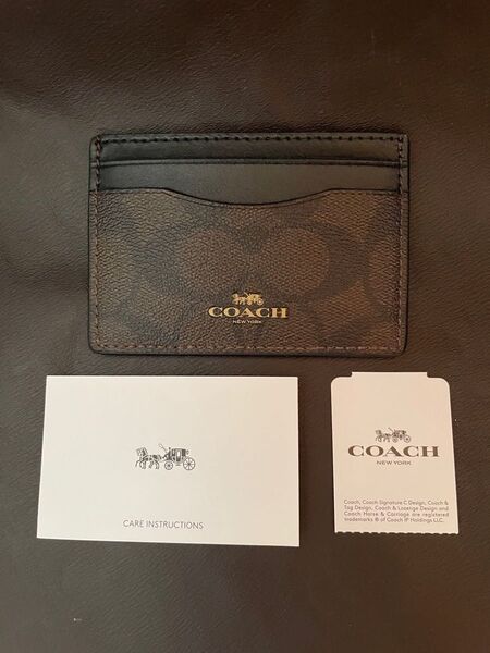 【 COACH 】コーチ カードケース 定期券 名刺入れ ブラック/ブラウン