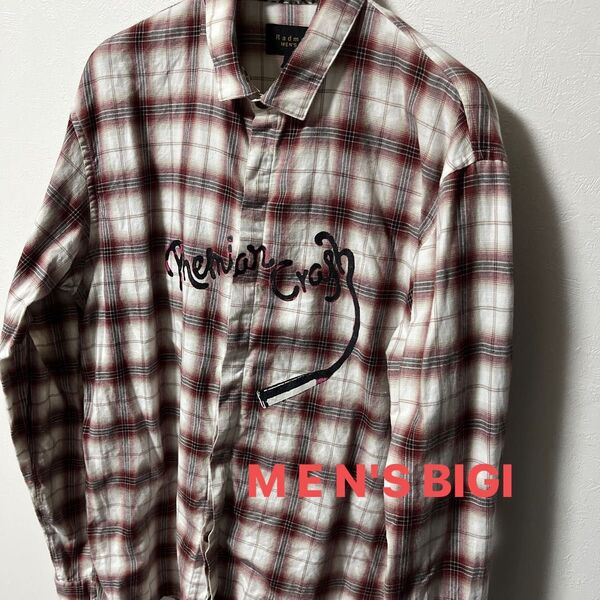 MEN'S BIGI 長袖シャツ チェックシャツ 長袖