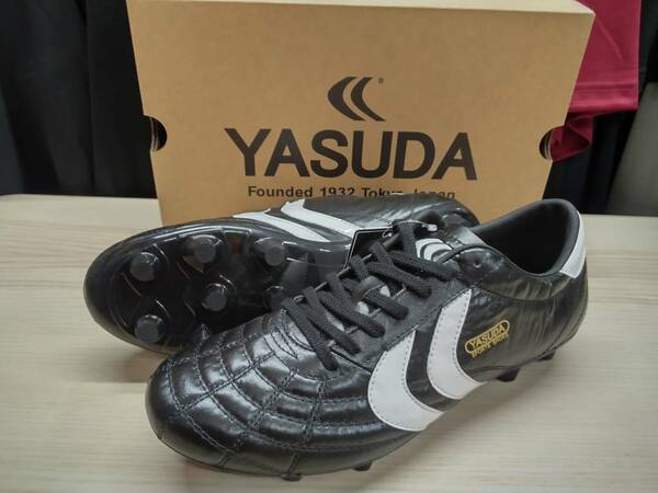 ヤスダ YASUDA サッカーシューズ スパイク 固定式 Ligaresga Pro YSD-F20.001 BLACK／WHT 26,0cm カンガルー皮 黒ソール