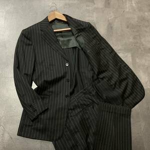 L ☆ 至高の逸品 [大きいサイズ] イタリア製 'Ermenegildo Zegna エルメネジルドゼニア' 上下 セットアップ ストライプ柄 スーツ 紳士服 50