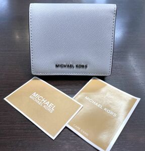 156390-33 未使用 MICHAEL KORS マイケルコース 二つ折り財布 くすみブルー系 コンパクトウォレット 同梱不可