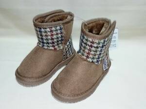 送料込み　harris tweed ハリスツイード　起毛ブーツ　靴　子供用　14cm　新品未使用　