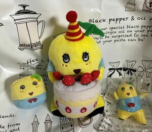 ふなっしー　おしゃべり風うたうハッピーバースディトゥーユーぬいぐるみ　誕生日　デコレーションケーキ　おまけミニポーチスクイーズ