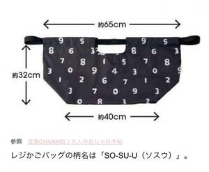 未使用　大人のおしゃれ手帖 2020年 8月号 付録　SOU・SOU おしゃれなレジかごバッグのみ