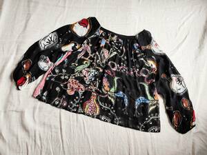  beautiful goods 17SS TSUMORI CHISATO Tsumori Chisato mala rental insect glasses . heaven road insect print blouse total pattern cupra see-through black 2 lady's *3