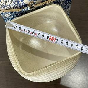 ★【池坊 華道師範所蔵品】伊勢 四日市 万古焼 (ばんこ焼) 花器 (花瓶 フラワーベース 花入れ 水盤) B-120★寸法：径17×26cmの画像10