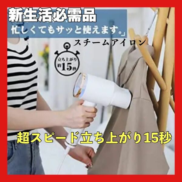 【15秒立ち上がり】スチームアイロン ハンガーにかけたまま 衣類 2段階スチーム 170ml 新生活のプレゼント