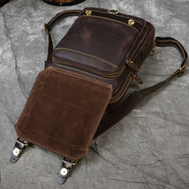 高品質 本革 斜めがけ本革 ボディバッグ 牛革 リュックサック iPad対応 バックパック 斜めがけ鞄 カジュアルバッグ メンズ コーヒー_画像6