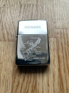 【新品】未使用　ＯＫＩＮＡＷＡ（沖縄）ジッポー　ＺＩＰＰＯシルバーポリッシュ　マップ（地図）エッチング加工