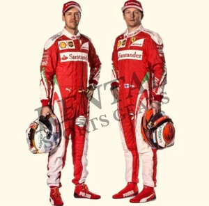 海外 高品質　送料込み Sebastian Vettel and Kimi Santander Ferrari 2016 F1 レーシングスーツ　サイズ各種 レプリカ カスタム対応