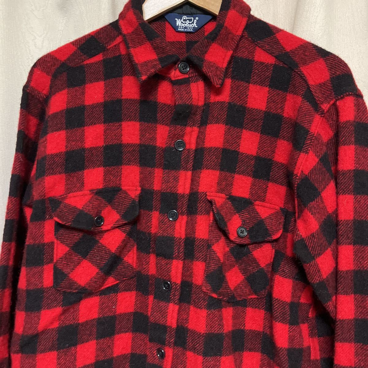 JChere雅虎拍卖代购：美品 米国製 Woolrich ウールリッチ ウールシャツ