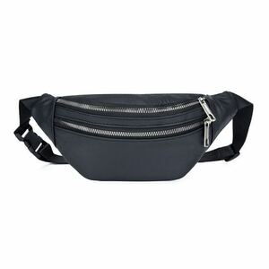  lady's leather body bag belt bag waist bag black 