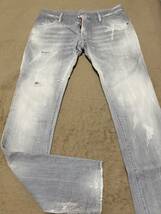 レア DSQUARED2 ディースクエアード LONG CLEMENT JEAN サイズ 48クラッシュ デニム ディースク ジーンズ_画像1