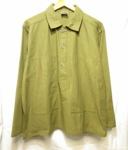 美品 HOUSTON U.S.ARMY PULLOVER SHIRT ヒューストン U.S.アーミープルオーバーシャツ オリーブドラブ M ミリタリー復刻 レプリカ 軍物