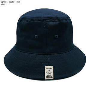 ユニセックス 男女兼用 ピスネーム パッチ シンプル コットン バケットハット UNISEX BUCKET HAT Glorious Day ネイビー