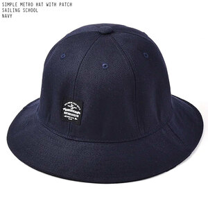 ユニセックス 男女兼用 ピスネーム パッチ シンプル メトロハット バケットハット丸型 UNISEX METRO HAT ネイビー