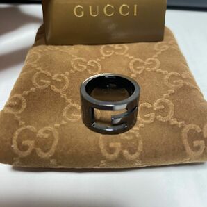 GUCCI Gリング　サイズ12 ブラック 