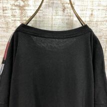 DOM 星条旗 グラフィック Tシャツ 黒系 半袖 古着 3XL ブラック メンズ レディース 中山きんに君 おしゃれ ゆるだぼ 2718_画像6