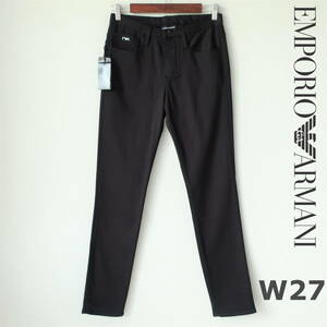  новый товар EMPORIO ARMANI Emporio Armani тонкий обтягивающий J11 джинсы мужской стрейч Denim брюки черный чёрный W27 XS размер 