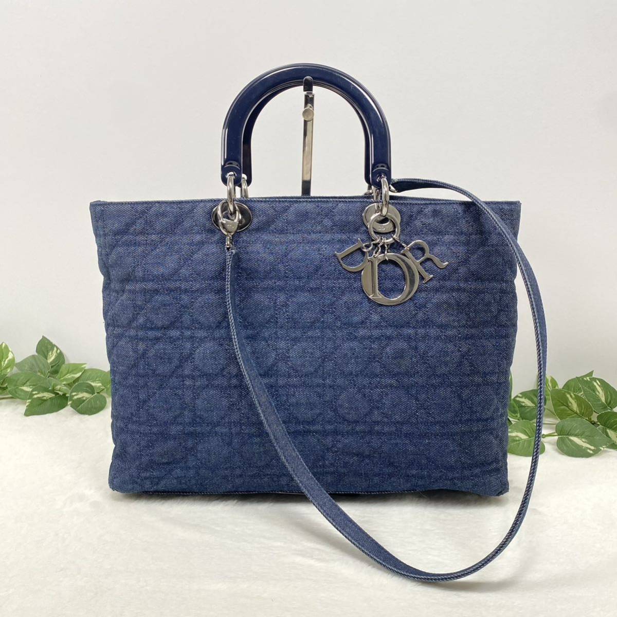 ホットセール ハンドバッグ ディオール Dior Christian デニム B108 青