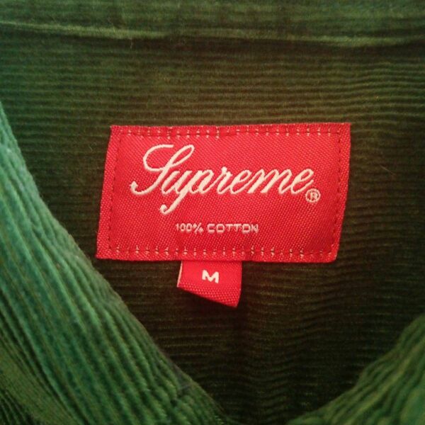 SUPREME CORDUROY LAONG SHIRT GREEN M シュプリーム　コーデュロイ　ロングシャツ　グリーン 