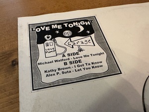 12”★Love Me Tonight EP / ヴォーカル・ハウス・クラシック！Alex P. Suta / Michael Watford / Kathy Brown