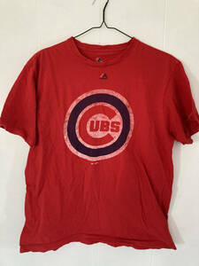 アメリカ輸入古着 MLB シカゴ・カブス ロゴTシャツ レッド XLサイズ