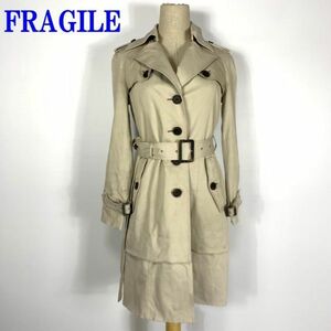  Fragile belt attaching casual trench coat beige FRAGILE business formal ceremony spring coat 36 C4937