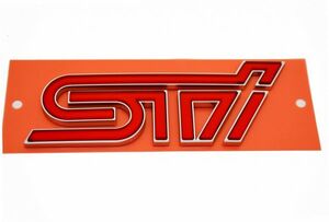 SUBARU/スバル純正【STI】チェリーレッド リアオーナメント/リアエンブレム【インプレッサ】GVB/GVF用 2009.07~2014.04