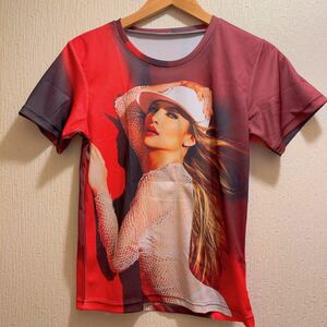 新品★レッド★ジェニファーロペス★sexyTシャツ★ユニセックス★M