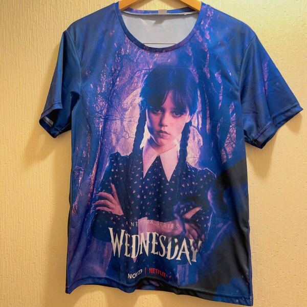 新品★パープル★WEDNESDAY★ジェナオルテガ★Tシャツ★ユニセックス★LL