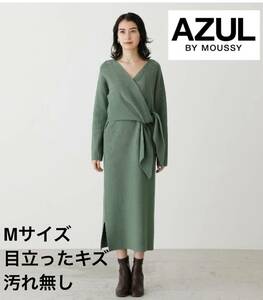 AZUL by moussyニットワンピースMグリーン