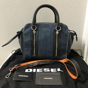 【値下げ】【新品同様】DIESEL ディーゼル 2way トートバッグ　デニム×レザー　ハンドバッグ