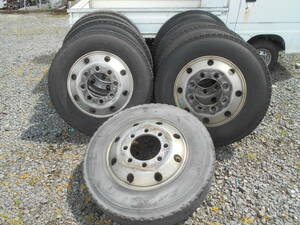 No.2165 used aluminium wheel attaching tire Bridgestone ALCOA 22.5 14PR