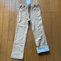 SALE 即決　新品　ミキハウス　ストレッチパンツ　110 ベージュ_画像1