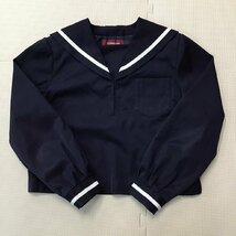 O567 (中古) 香川県 一宮中学校 (旧制服) セーラー服 上下 2点セット /M/W63/丈60/セーラー/スカート/紺/中学校/高校/制服/学生服/女子学生_画像2